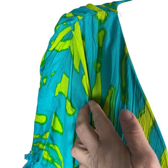 True Destinations Cover up Dress Size M Boho long maxi colorful tassel vacation - Picture 9 of 14